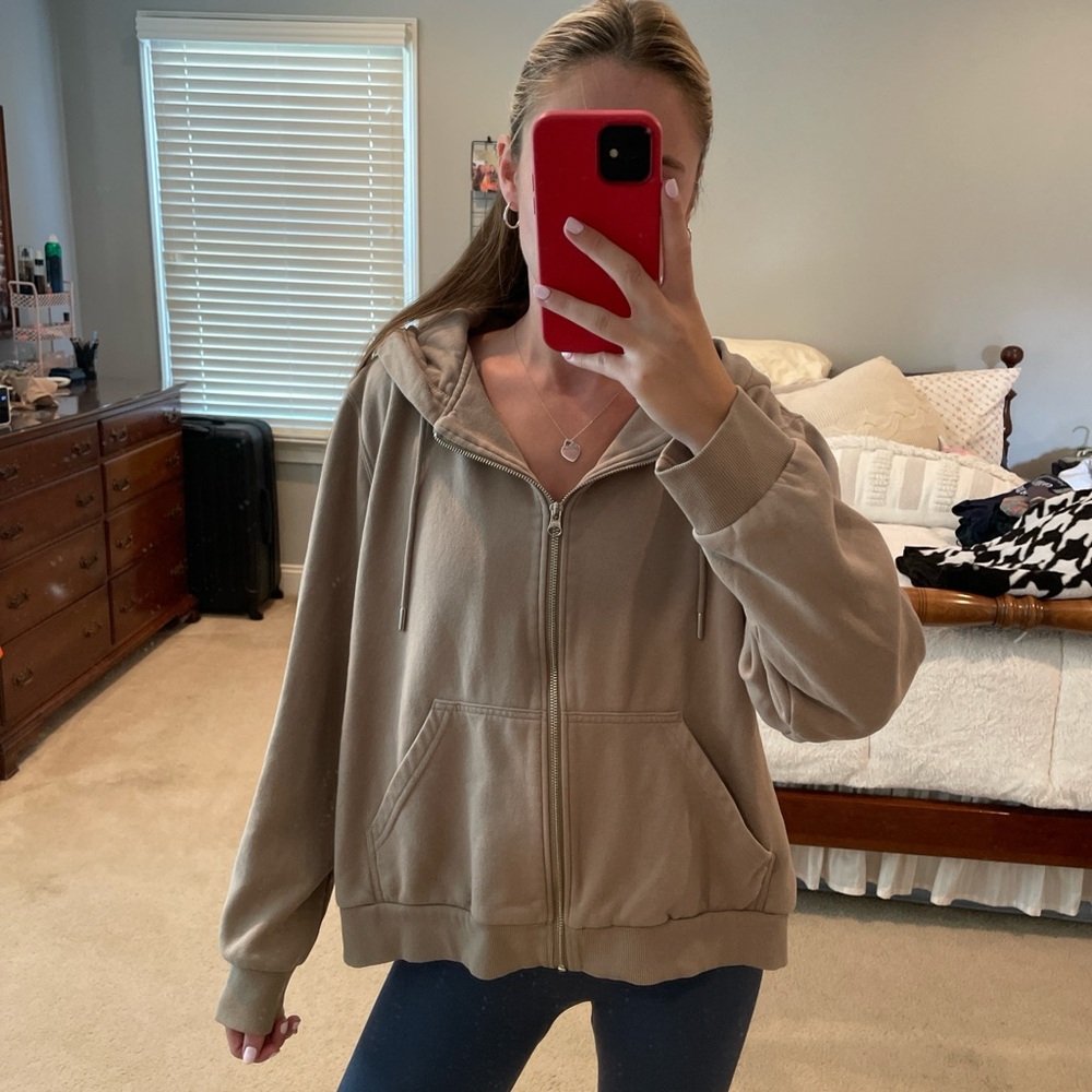 H&M Tan Zip Up Hoodie